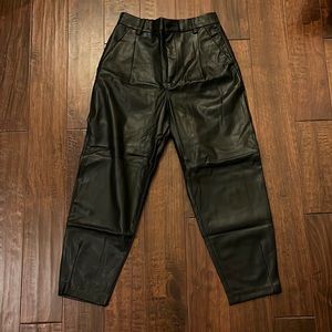 Zara Vegan Leather Tapered Trousers